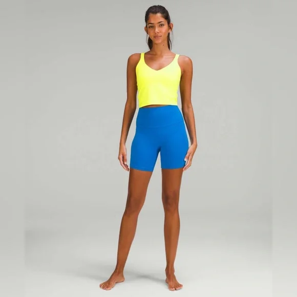 Lululemon Align Tank Nulu Cropped Length (Electric Lemon *ELLE) Sz 4 - Picture 3 of 9